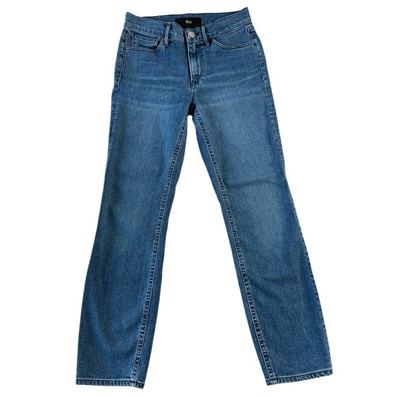 3x1 NYC Mid Rise Straight Leg Cropped Jeans Blue Wash Stretch - Size 25 - Picture 2 of 16